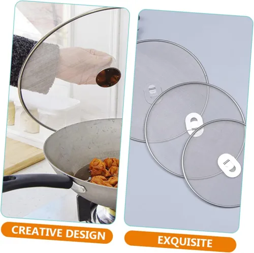 Vista 6 de 3pcs Stainless Steel Grease Screen for Frying Pans and Pots