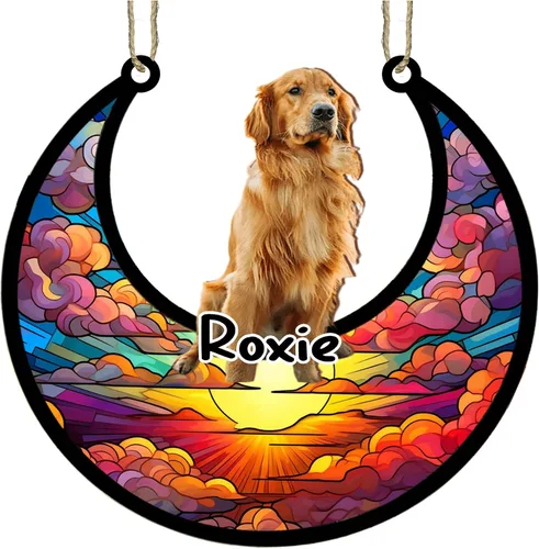 Vista 46 de LOVELYPOD Adorno de Navidad personalizado para perro pastor australiano, atrapasoles conmemorativo, adorno de Navidad de pastor australiano