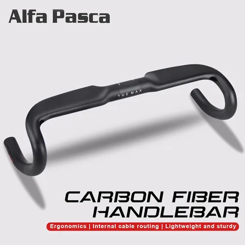 Vista 2 de Manillares de carbono para bicicleta de carretera Alfa Pasca Aero Bars para manillar de bicicleta de carretera, manillares de mango de caída
