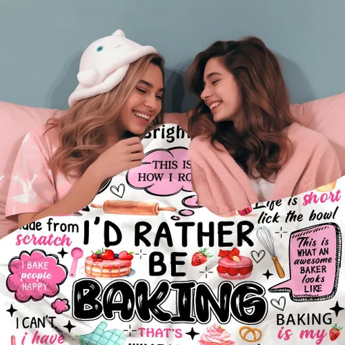 Vista 4 de Manta de Panadero Regalos de Repostería para Panaderos Amantes de las Galletas, Cosas de Panaderos Mantas de Cocina para Hornear, Regalos Divertidos