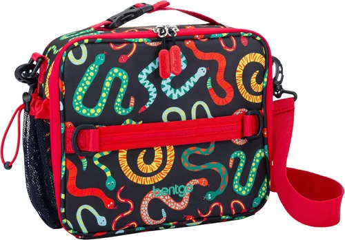 Vista 28 de Bentgo Bolsa de almuerzo con estampado para niños, doble aislamiento, reutilizable, para niños de más de 3 años, correa ajustable; sostiene