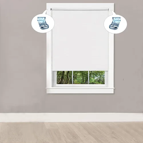 Vista 3 de 2 soportes de montaje para ventana interior y exterior con tornillos, soporte para barra de cortina, zinc