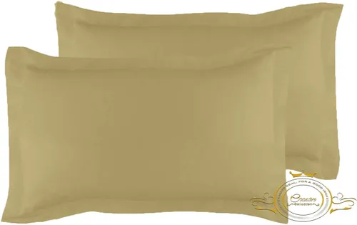Vista 46 de Crown Collection Juego de 2 fundas de almohada estándar de 20 x 26 pulgadas, hipoalergénicas de 600 hilos, 100% algodón egipcio, fundas de almohada