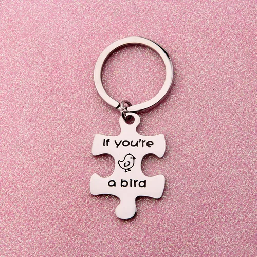 Vista 3 de If You're A Bird I'm A Bird Llavero The Notebook Movie Jewelry Llavero para parejas, regalo F-9PBI