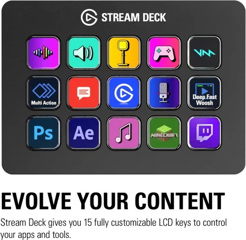 Vista 6 de Elgato Stream Deck XL - Control avanzado de transmisión y transmisión MK.2 - Controlador de estudio, 15 teclas macro, acciones de activación