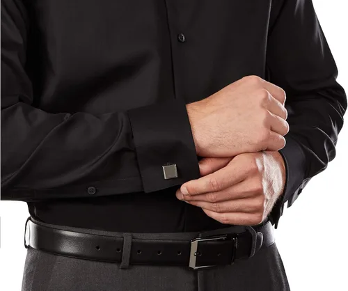 Vista 3 de Calvin Klein Camisa de vestir para hombre ajuste regular sin hierro puño francés