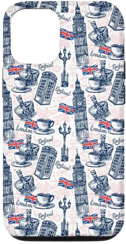 Vista 26 de Funda para iPhone 16 London con Big Ben, Booth, Union Jack, funda de té inglés