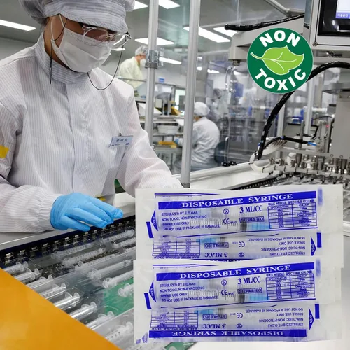 Vista 3 de 100 jeringas Luer lock de 0.11 onzas líquidas con agujas de 23ga, jeringas de plástico desechables y agujas para laboratorios científicos