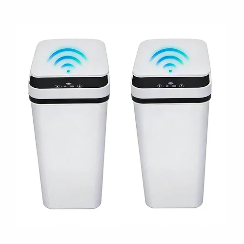 Vista 9 de Basurero de baño, basurero inteligente sin contacto, cubo de basura automático con sensor de movimiento con tapa, cubo de basura de 2.4 galones