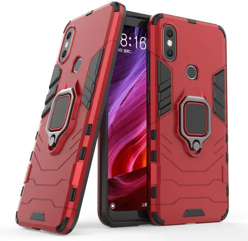 Vista 8 de LuluMain - Funda compatible con Xiaomi Mi A2, soporte de anillo de metal a prueba de golpes (funciona con soporte magnético para automóvil)