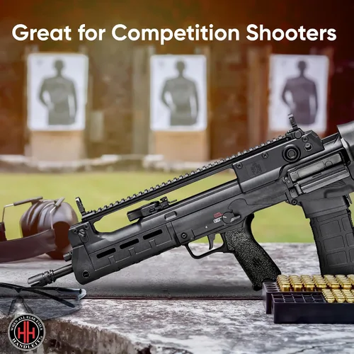 Vista 6 de Handleitgrips Cinta de agarre para pistola compatible con Springfield Armory Hellion, cinta de agarre de pistola de goma texturizada negra, fácil