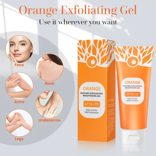 Vista 7 de 2 unidades de gel exfoliante naranja, gel hidratante para rostro y cuerpo, gel exfoliante de enzimas naranjas, exfoliante facial hidratante