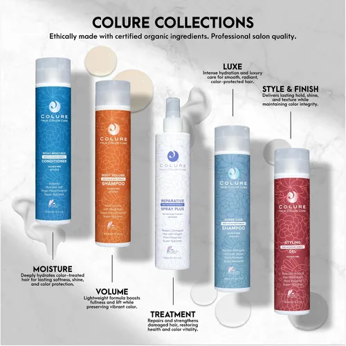 Vista 10 de COLURE Acondicionador de volumen corporal, 10 onzas líquidas, tratamiento capilar engrosante sin peso para cabello fino dañado, hidratante vegano
