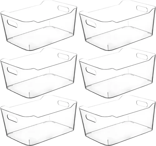 Vista 11 de Contenedores de almacenamiento de plástico transparente para organización de cocina o despensa, organizadores y almacenamiento de despensa