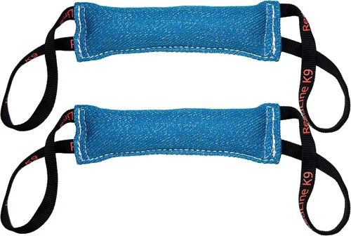 Vista 6 de Redline K9 - Paquete de 2 juguetes de lino francés para perros (3 x 10 pulgadas), 2 asas (negro)