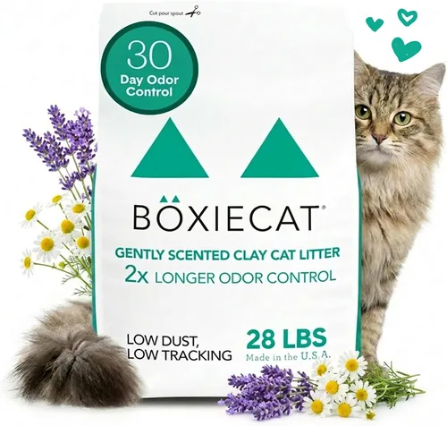 Vista 11 de Boxie® - Arena aglutinante de arcilla extra fuerte con control de olores de 35 días para gatos y gatitos, 16 libras, 99.9% libre de polvo, fórmula