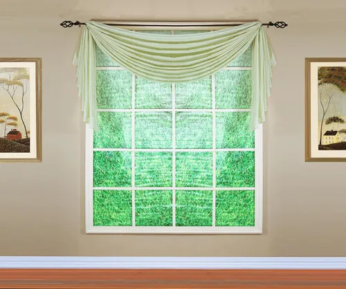 Vista 64 de Today's Curtain, Inserción de Abanico de Cortina de Rayas Silueta Translúcida, Azul, 30" x 76.2 cm de ancho x 101.6 cm de largo