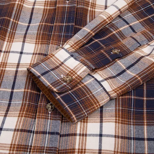 Vista 6 de JIAER Camisa casual de franela de manga larga con botones para hombre