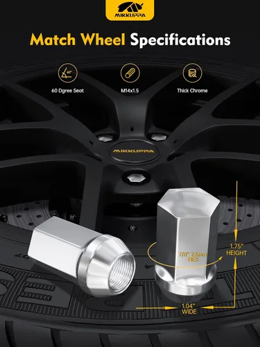 Vista 58 de MIKKUPPA 9/16-18 Tuercas de rueda OEM, reemplazo para tuercas de rueda Dodge Dakota 2005-2010, Durango 2004-2009, ruedas de fábrica Ram 1500