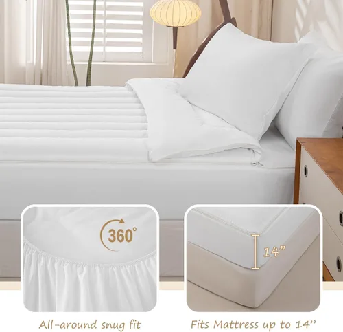 Vista 7 de Feelyou Juego de edredón con cremallera de leopardo tamaño individual Juegos de cama con cremallera y estampado animal para decoración de Marrón