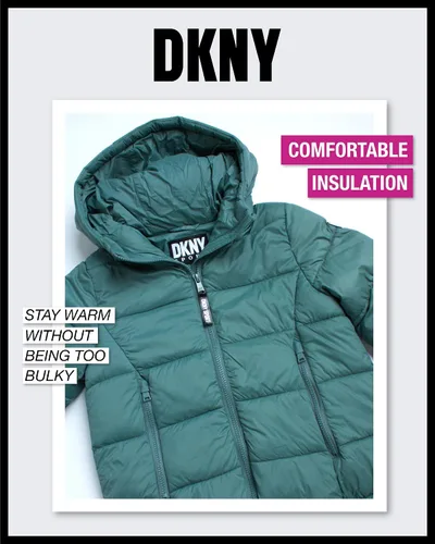 Vista 6 de DKNY Chaqueta de niña - Abrigo ligero acolchado - Abrigo casual para niñas (7-16)