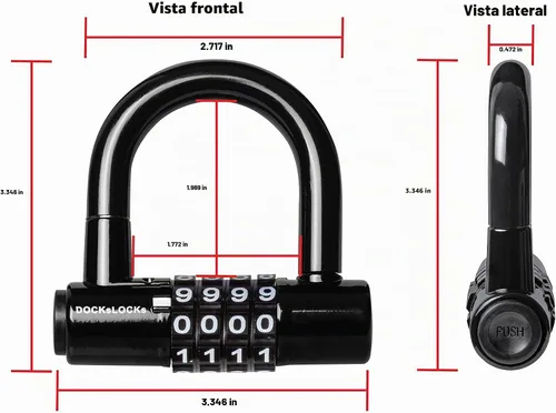 Vista 8 de DocksLocks - Candado de seguridad para bicicleta con cerradura en U