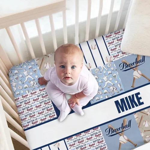 Vista 2 de Juego de ropa de cama personalizado para cuna de bebé para bebés, juego de ropa de cama personalizado para cuna con nombre, ropa de cama de cuna