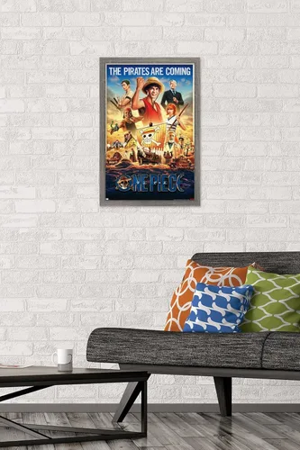 Vista 2 de Trends International Netflix One Piece - Póster de pared de una hoja, 14.72 x 22.37 pulgadas, versión enmarcada de madera de granero Versión