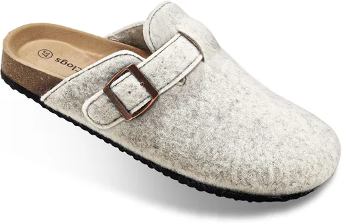 Vista 21 de BULLIANT Zuecos pantuflas sandalias de enfermería zapatos de trabajo para hombres y mujeres, parte superior con forro polar + plantilla de corcho