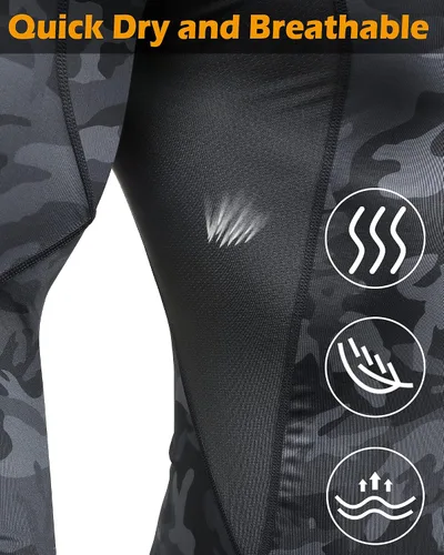 Vista 4 de Milin Naco ropa interior de manga larga fresca seca con compresión para hombre paquete de 3