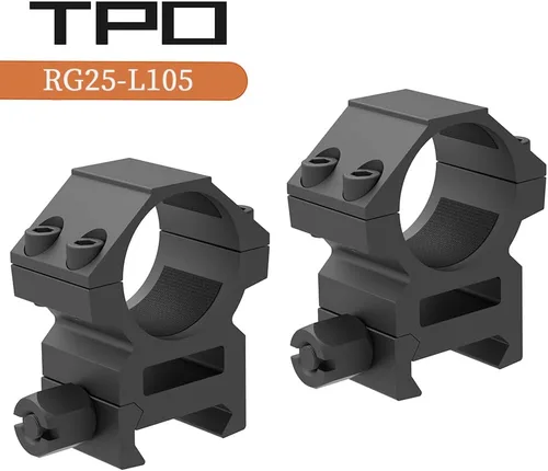 Vista 2 de 1 Inch Picatinny Scope Rings w/See-Thru Base, 1" Picatinny Scope Mount
