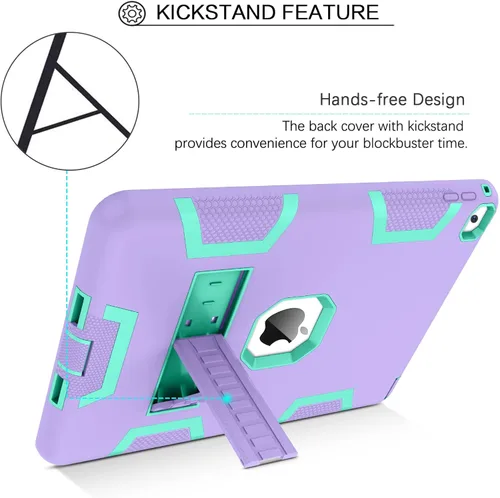 Vista 8 de BENTOBEN Funda para iPad Air 2, iPad Air de 2ª generación, 3 en 1, resistente a prueba de golpes, soporte protector para niños, niñas, mujeres