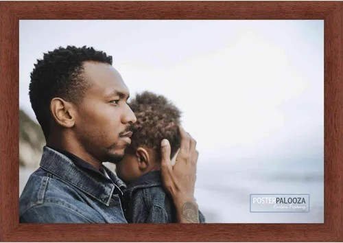 Vista 9 de Poster Palooza 3x3 Inch Traditional Walnut Complete Wood Square Picture Frame with UV Acrylic Plexiglass, Foam Board Backing & Hardware Included