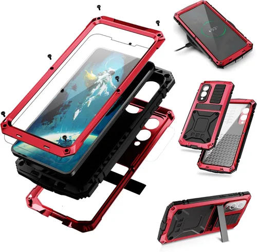 Vista 13 de Lunivop Funda compatible con iPhone 15 Pro Max de 6.7 pulgadas 2023, protección resistente, a prueba de polvo, resistente de metal de grado militar