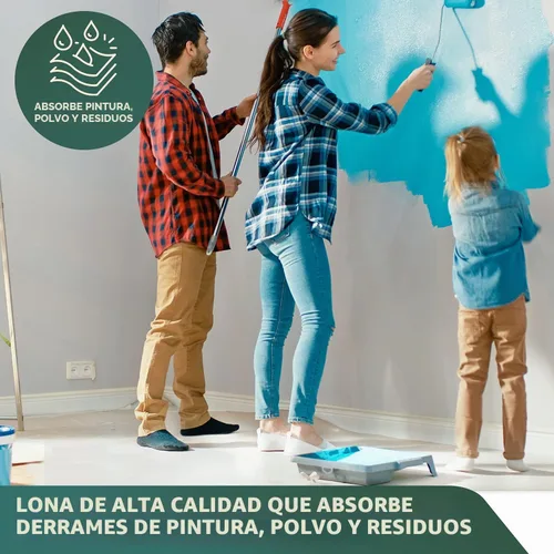 Vista 3 de CCS Lona Protectora de Lona para Pintura – Lona Duck de Algodón Multiusos para Cortinas, Manteles, Telones de Fondo – Cubierta de Piso y Protector