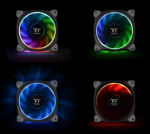 Vista 5 de Thermaltake Riing Plus 12 RGB TT Premium Edition 4.724 in Circular habilitado por software 12 LED RGB Riing Case/ventilador de radiador - Paquete