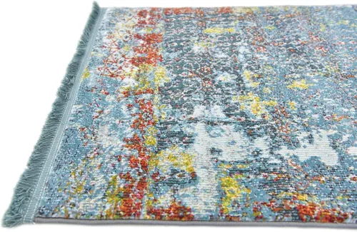 Vista 10 de Unique Loom Baracoa Collection Alfombra de área Alamar, rectangular, 2 pies 2 pulgadas x 3 pies 1 pulgada, azul/oliva