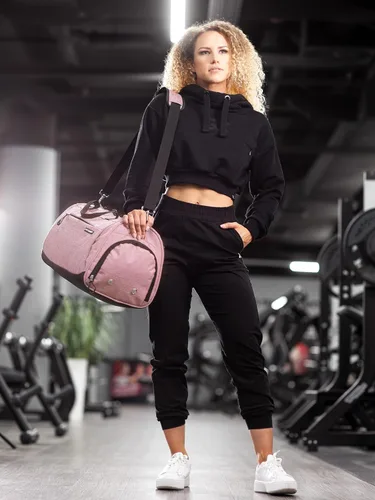 Vista 2 de Bolsa de gimnasio V1 para hombres y mujeres con compartimento para zapatos y artículos húmedos, bolsa de lona para viajes, deportes, fitness