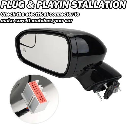 Vista 5 de Espejo Lateral Izquierdo del Conductor para Ford Fusion Sedan S SE SE Híbrido 2013 2014 2015 2016, Espejo Eléctrico con Calefacción, Luz de Señal