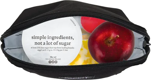 Vista 4 de PackIt Bolsa de aperitivos congelable, negra, fabricada con tecnología EcoFreeze plegable, reutilizable, cierre de cremallera que se bloquea en aire