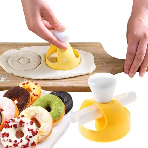 Vista 7 de Cortadores de donas de plástico con alicates de inmersión, molde de dona, herramienta para hornear donas de bricolaje, molde de donas antiadherente