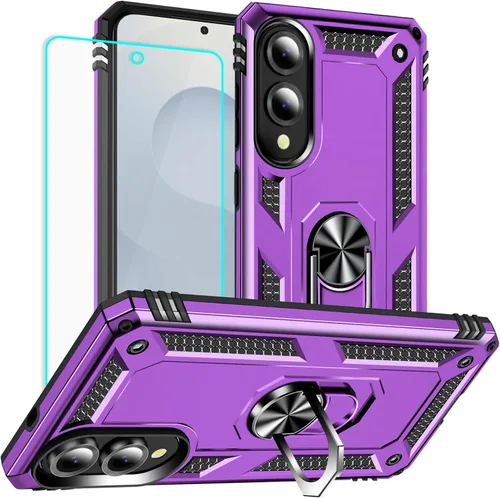 Vista 14 de Funda para Samsung Galaxy S25 Edge: Galaxy S25 Edge con protector de pantalla - Fundas protectoras de grado militar con soporte de anillo de dedo