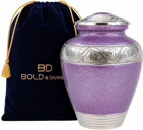 Vista 13 de BOLD&DIVINE Urna texturizada de esmalte perlado Urna conmemorativa texturizada de gránulo divino para cenizas humanas, funeral, entierro