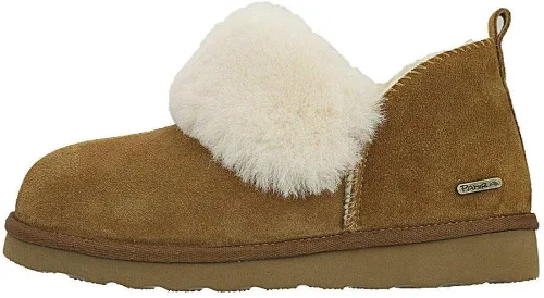 Vista 2 de PAMIR Botines de piel de oveja genuina para mujer, botines de espuma viscoelástica para interiores y exteriores, Negro