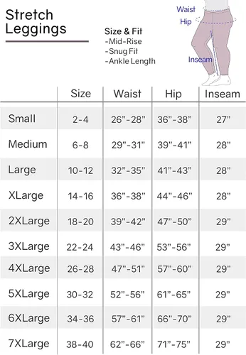 Vista 6 de Leggings de algodón para mujer talla grande elásticos XG 7X Fabricados en Estados Unidos