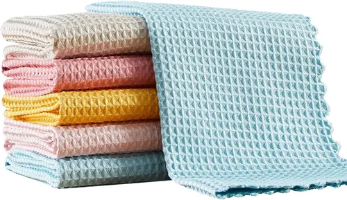 Vista 33 de JOYMOOP Paquete de 108 paños de limpieza de microfibra, toallas de cocina reutilizables de 10 x 10 pulgadas, trapos de limpieza sin pelusas, paños