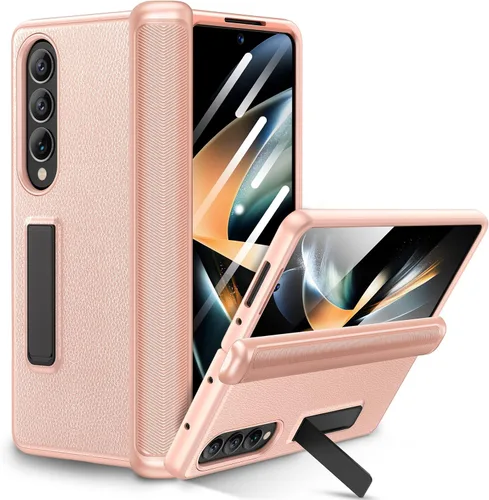 Vista 12 de Ruky - Funda para Galaxy Z Fold 4 con protección de bisagra, color negro Fundas de cuerpo completo con soporte magnético y protector de pantalla