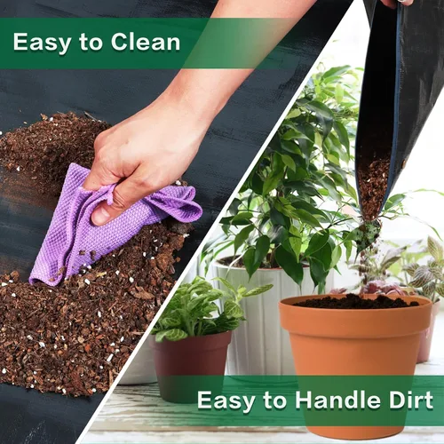 Vista 6 de Tapete de trasplante de plantas de 26.8 x 26.8 pulgadas, impermeable, tapete de trasplante para suculentas, tapete portátil de riego de jardinería