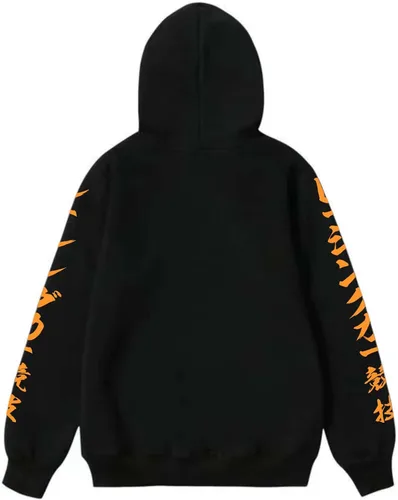 Vista 2 de GORGLITTER Sudadera de manga larga con capucha y estampado de letras para hombre de talla grande