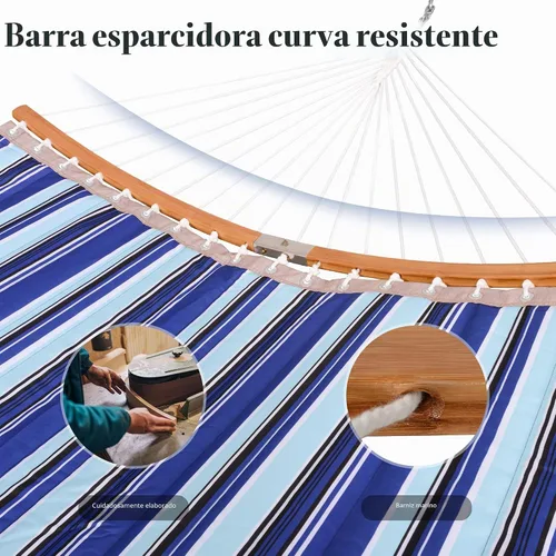 Vista 4 de SUNCREAT Hamacas Hamaca Portátil para Exteriores con Soporte, Capacidad de 475 libras, Hamaca Doble Resistente con Soporte Incluido, Patente